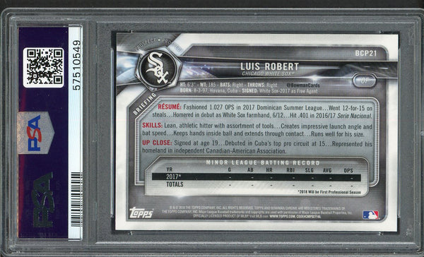 2018 Bowman Chrome Prospects #021 Luis Robert White Sox PSA 10 GEM MINT 555181