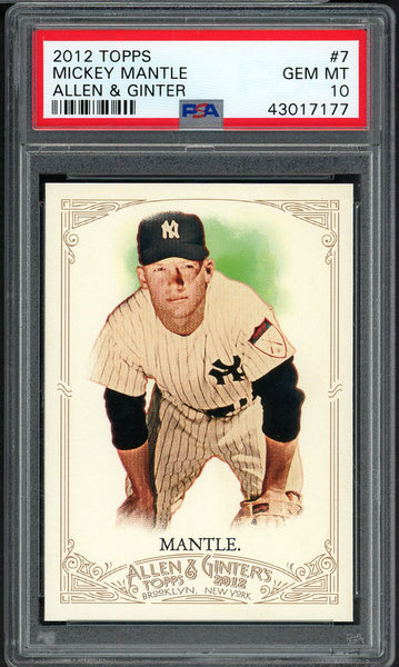 2012 Topps Allen & Ginter #007 Mickey Mantle Yankees PSA 10 GEM MINT 555183