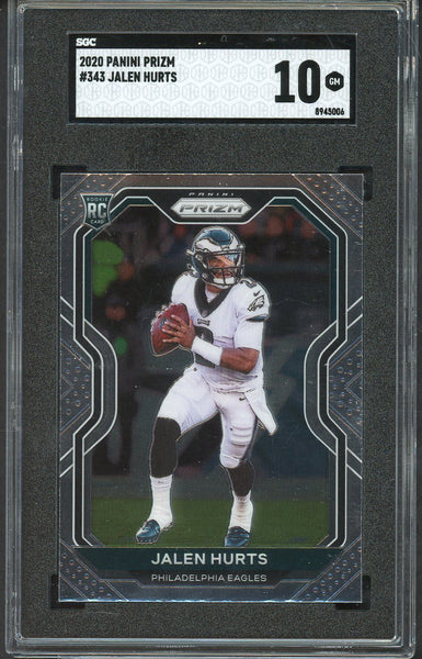 2020 Panini Prizm #343 Jalen Hurts Eagles SGC 10 GEM MINT 555192
