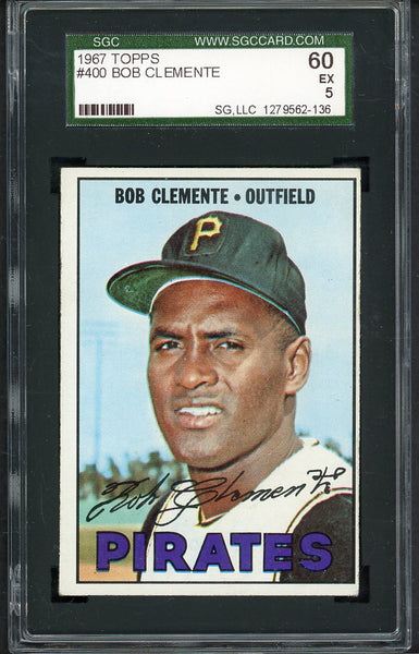 1967 Topps Baseball #400 Roberto Clemente Pirates SGC 5 EX 555201