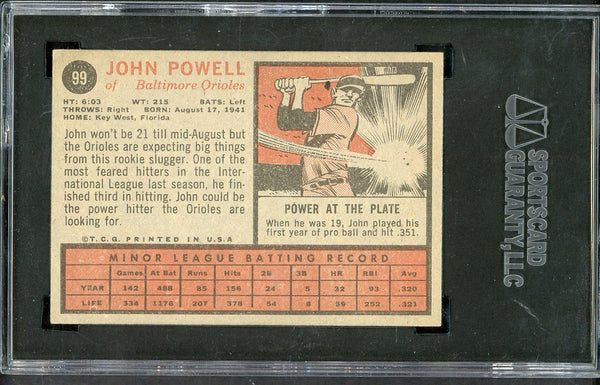 1962 Topps Baseball #099 Boog Powell Orioles SGC 5 EX 555213