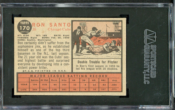 1962 Topps Baseball #170 Ron Santo Cubs SGC 5 EX 555215