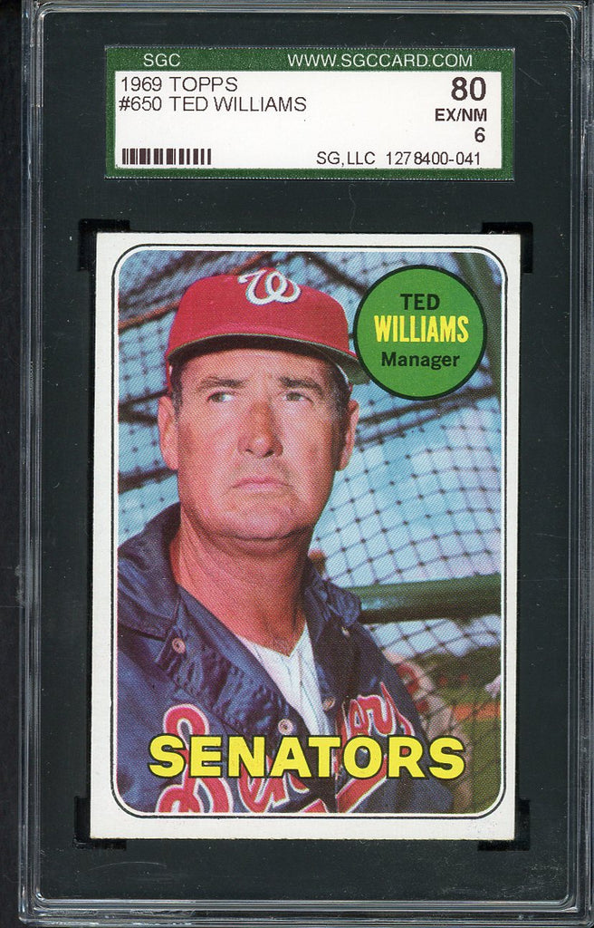 1969 Topps Baseball #650 Ted Williams Senators SGC 6 EX-MT 555216