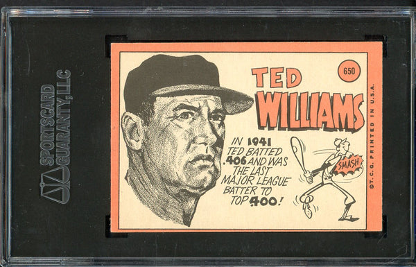 1969 Topps Baseball #650 Ted Williams Senators SGC 6 EX-MT 555216