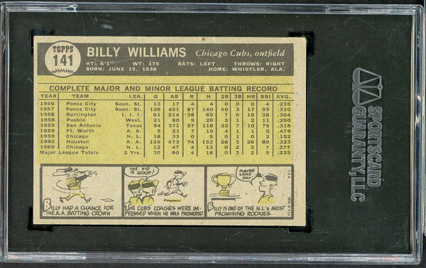 1961 Topps Baseball #141 Billy Williams Cubs SGC 5 EX 555223