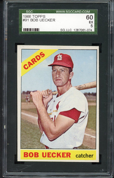 1966 Topps Baseball #091 Bob Uecker Cardinals SGC 5 EX Traded 555228