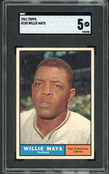 1961 Topps Baseball #150 Willie Mays Giants SGC 5 EX 555230