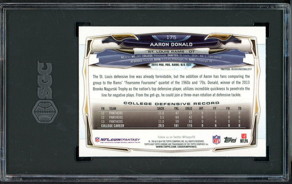 2014 Topps Chrome #175 Aaron Donald Rams SGC 10 GEM MINT Refractor 555231