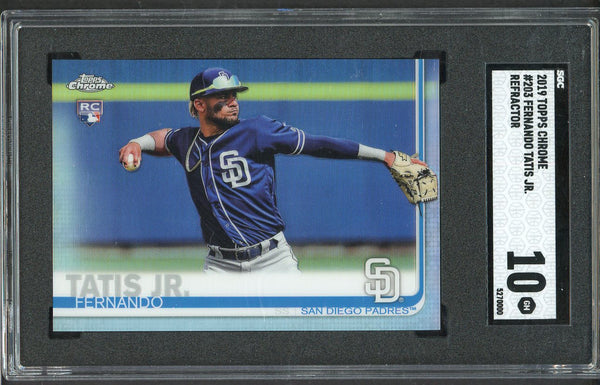 2019 Topps Chrome #203 Fernando Tatis Jr Padres SGC 10 GEM MINT Refractor 555233