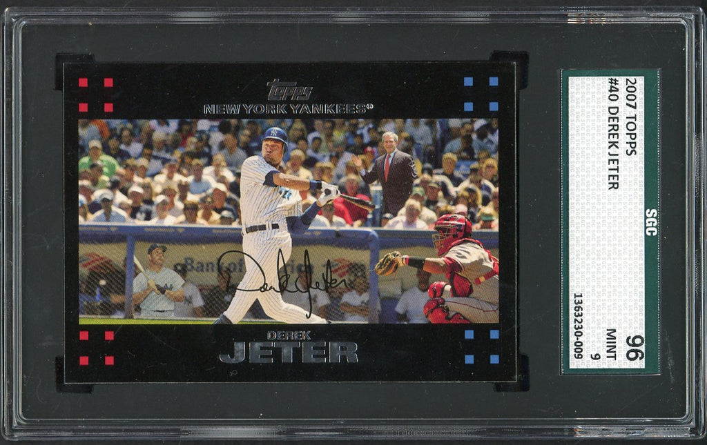 2007 Topps #040 Derek Jeter Yankees SGC 9 MINT 555234