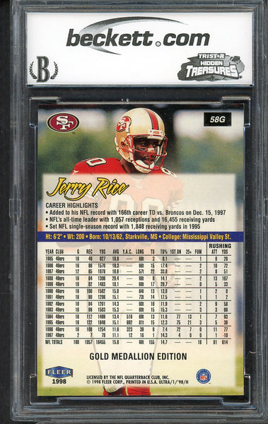 1998 Ultra Gold Medallion #58G Jerry Rice 49ers BCCG 10 555240