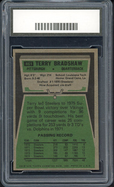1975 Topps Football #461 Terry Bradshaw Steelers RGA 8.5 NM/MT+ 555241