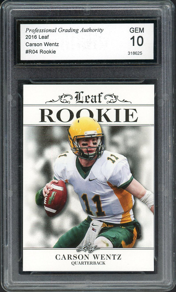 2016 Leaf #R04 Carson Wentz Eagles PGA 10 GEM MINT 555243