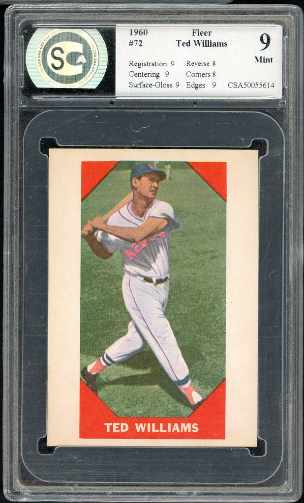 1960 Fleer Baseball #072 Ted Williams Red Sox CSA 9 MINT 555251