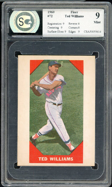 1960 Fleer Baseball #072 Ted Williams Red Sox CSA 9 MINT 555251