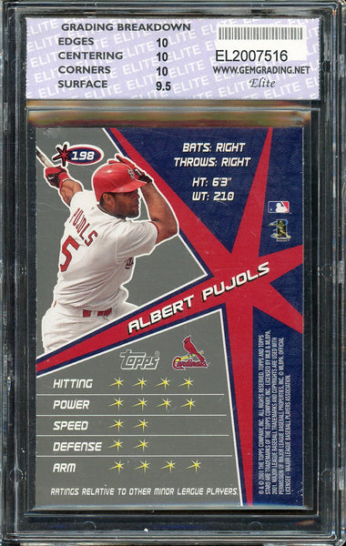 2001 Topps Stars #198 Albert Pujols Cardinals GEG 10 Pristine 555252