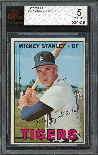1967 Topps Baseball #607 Mickey Stanley Tigers BVG 5 EX 555255