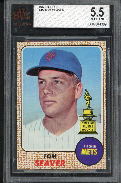 1968 Topps Baseball #045 Tom Seaver Mets BVG 5.5 EX+ 555257