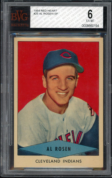 1954 Red Heart Al Rosen Indians BVG 6 EX-MT 555258