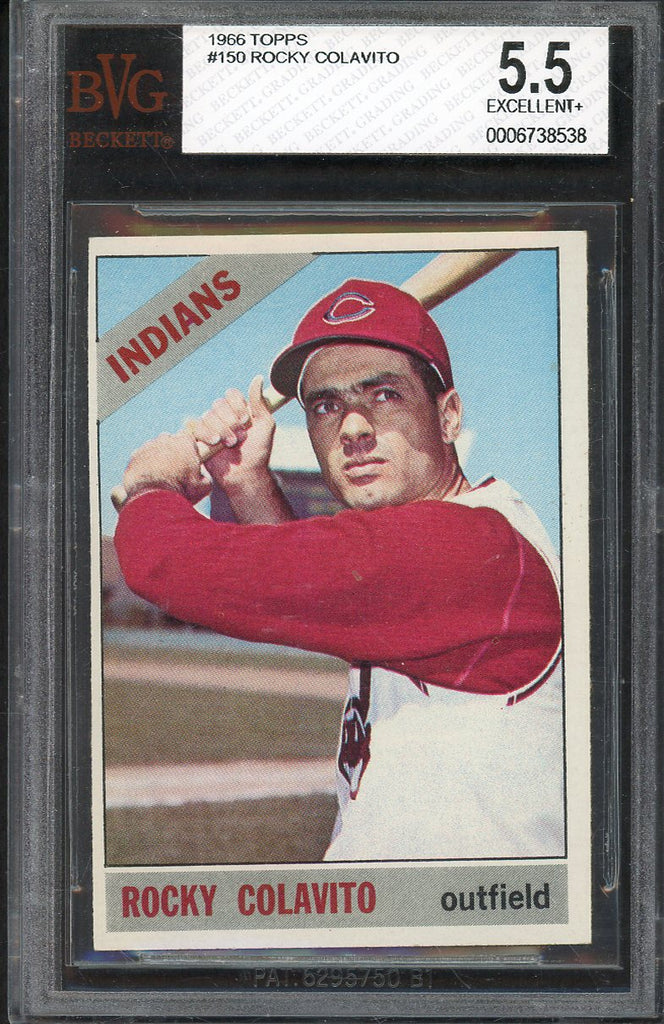 1966 Topps Baseball #150 Rocky Colavito Indians BVG 5.5 EX+ 555260