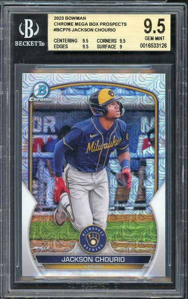 2023 Bowman Chrome Prospects #BCP76 Jackson Chourio Brewers BVG 9.5 GEM MINT Mega 555262