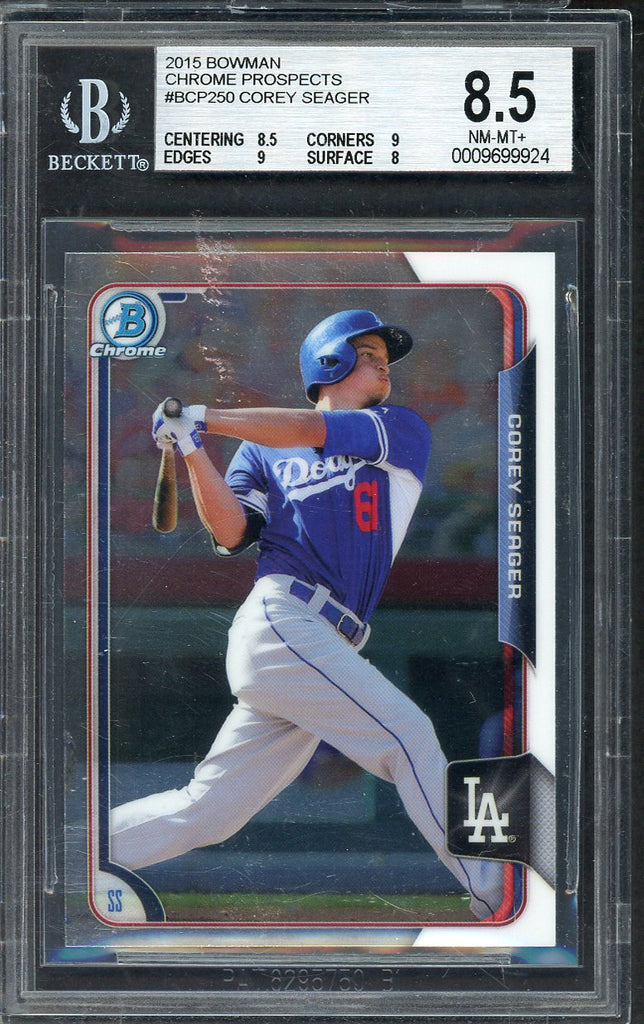 2015 Bowman Chrome #BCP250 Corey Seager Dodgers BVG 8.5 NM/MT+ 555266