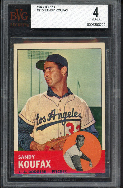 1963 Topps Baseball #210 Sandy Koufax Dodgers BVG 4 VG-EX 555269