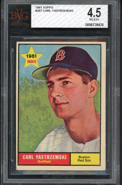 1961 Topps Baseball #287 Carl Yastrzemski Red Sox BVG 4.5 VG-EX+ 555273