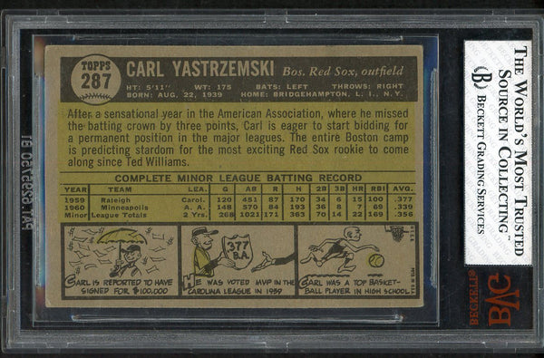 1961 Topps Baseball #287 Carl Yastrzemski Red Sox BVG 4.5 VG-EX+ 555273