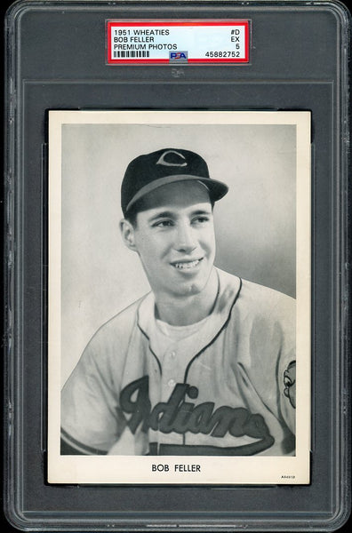 1951 Wheaties Premiums #D Bob Feller Indians PSA 5 EX 555281