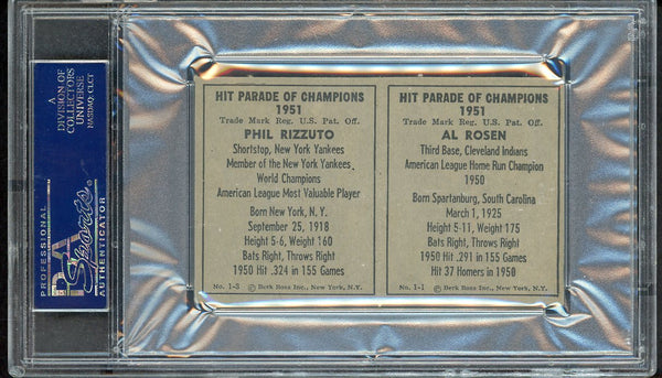1951 Berk Ross Panel Al Rosen Phil Rizzuto PSA 7 NM 555282