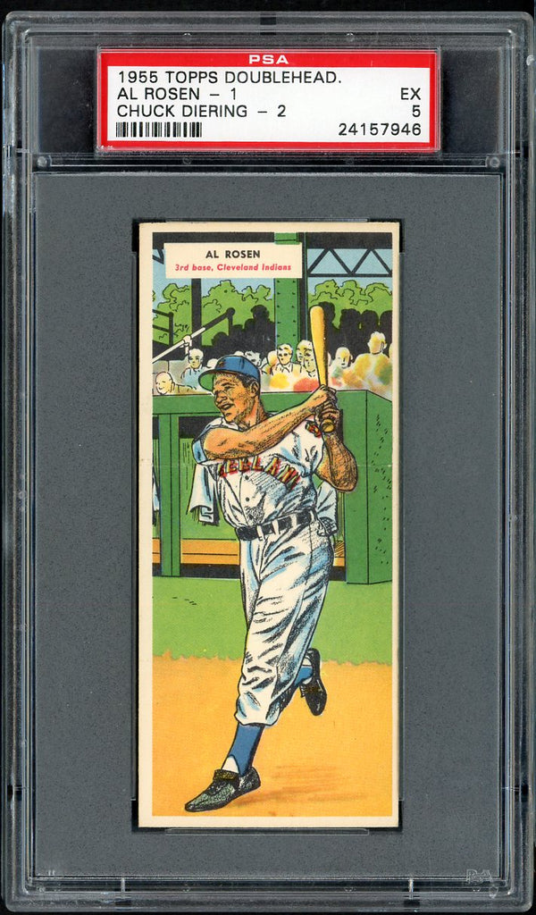 1955 Topps Baseball Double Headers #001 Al Rosen Indians PSA 5 EX 555291