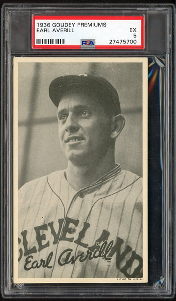 1936 R314 Goudey Wide Pens Earl Averill Indians PSA 5 EX 555293