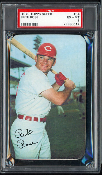 1970 Topps Baseball Supers #034 Pete Rose Reds PSA 6 EX-MT 555297