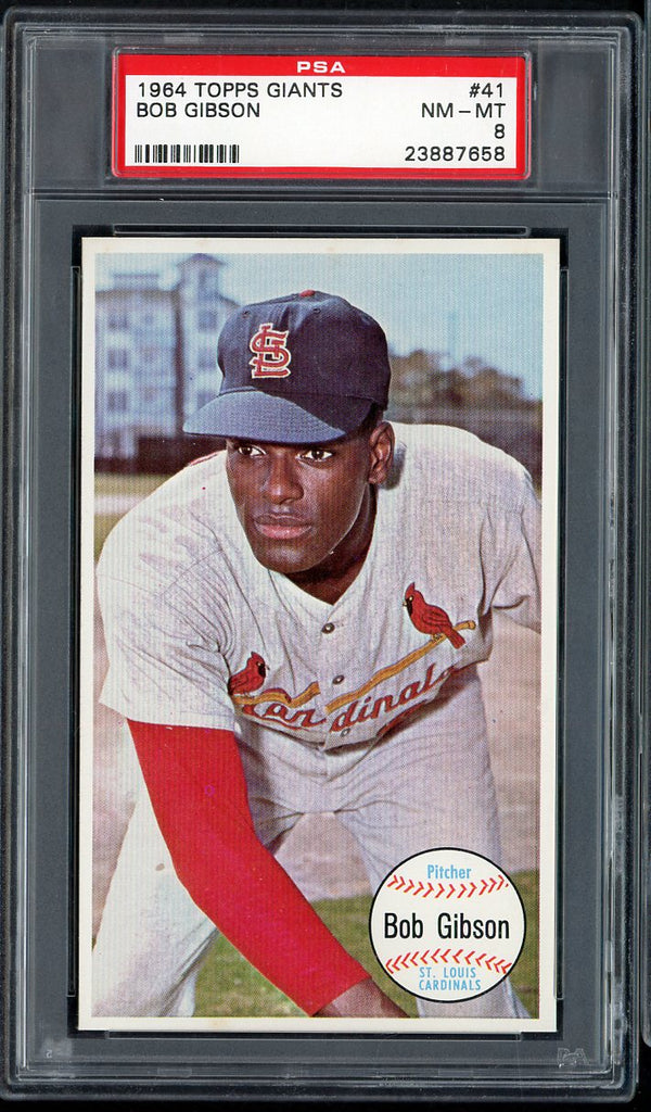 1964 Topps Baseball Giants #041 Bob Gibson Cardinals PSA 8 NM/MT 555299