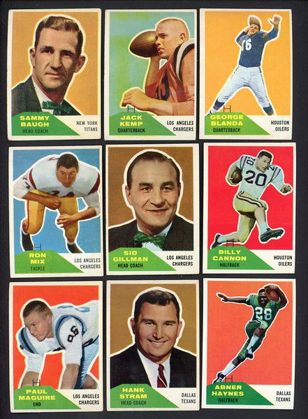 1960 Fleer Football Complete Set EX/EX+ Kemp Blanda Baugh 555356