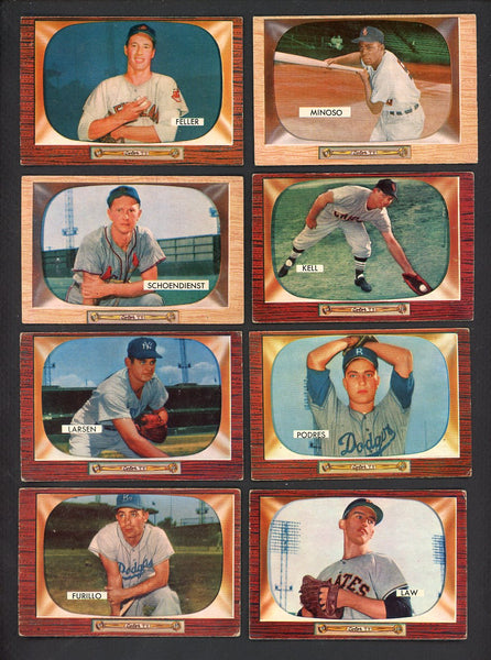 1955 Bowman Set Lot 72 Diff VG-EX/EX Feller Minoso Kell Larsen 555420