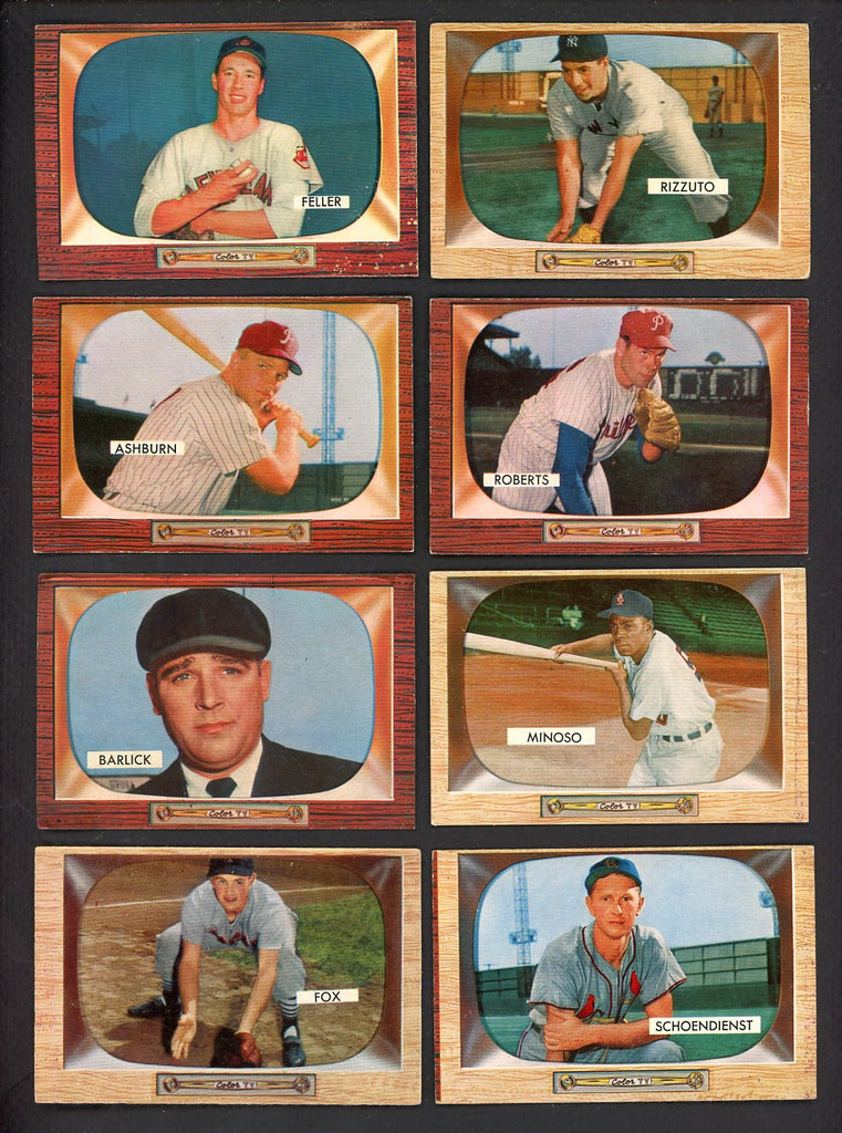 1955 Bowman Set Lot 157 Diff VG-EX/EX Feller Rizzuto Ashburn 555421