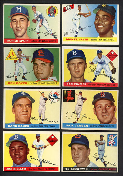 1955 Topps Set Lot 82 Diff VG-EX Spahn Irvin Boyer Zimmer 555445