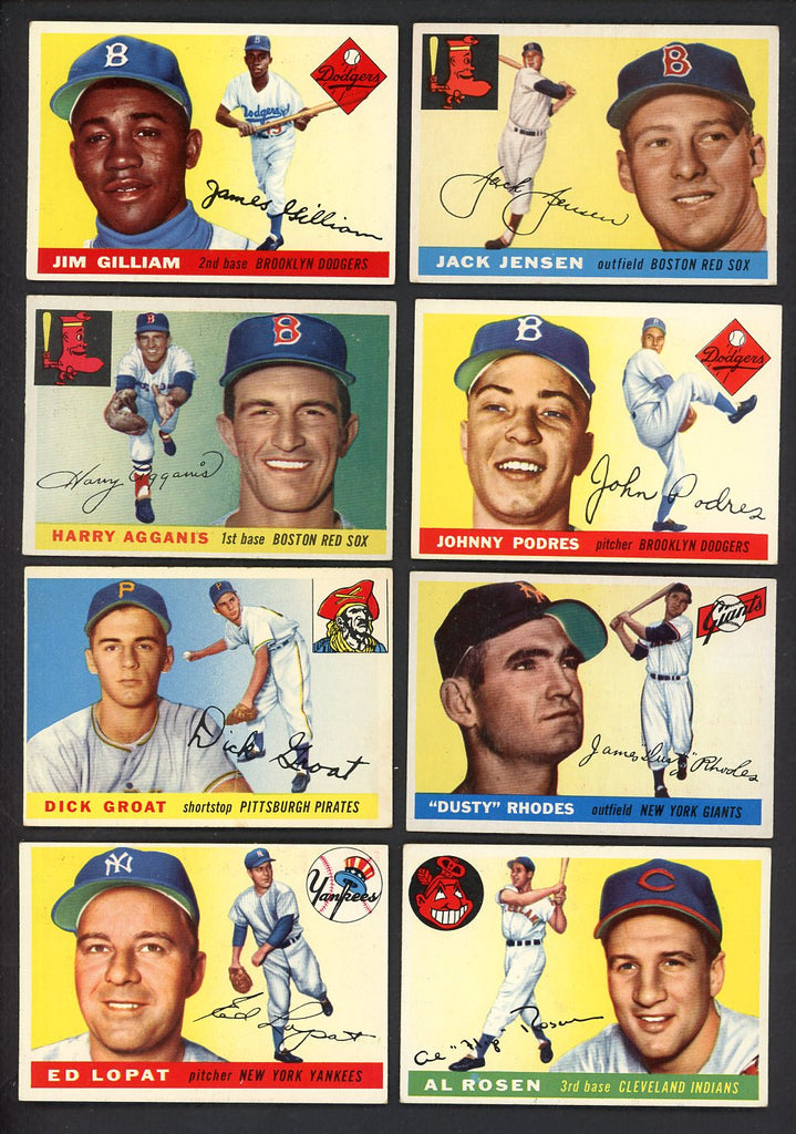 1955 Topps Set Lot 92 Diff VG-EX Agganis Gilliam Jensen Podres 555451