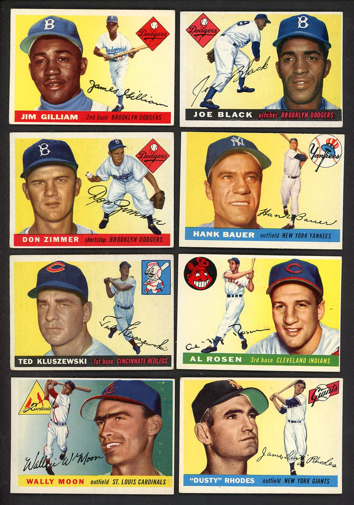 1955 Topps Set Lot 75 Diff VG-EX Gilliam Black Kluszewski Bauer 555452
