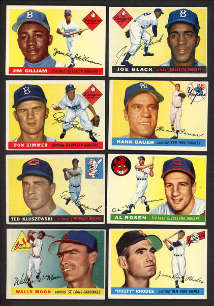 1955 Topps Set Lot 75 Diff VG-EX Gilliam Black Kluszewski Bauer 555452