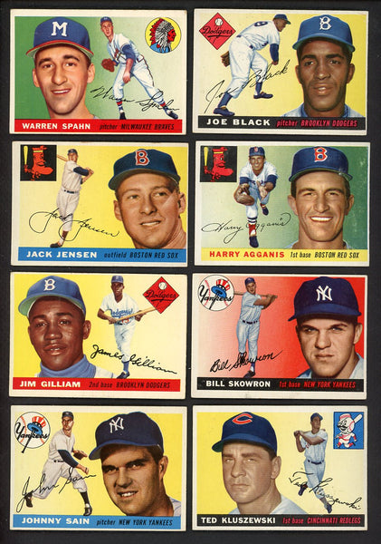1955 Topps Set Lot 82 Diff VG Spahn Black Jensen Agganis 555454