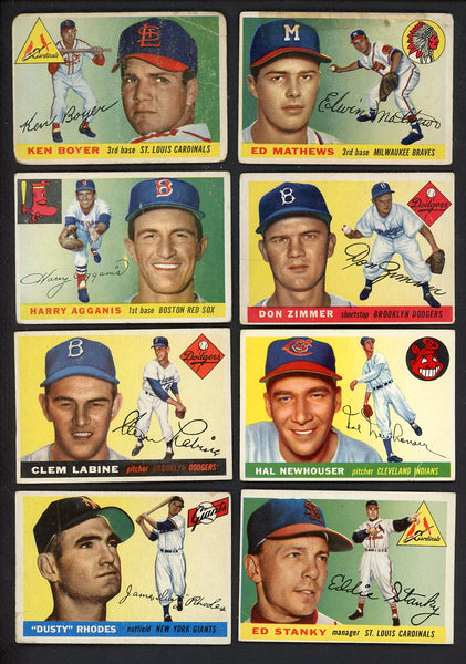 1955 Topps Set Lot 61 Diff Bargain Grade Mathews Boyer Zimmer 555457