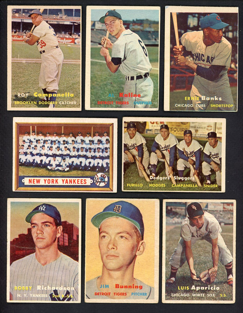 1957 Topps Set Lot 116 Diff Bargain Grade Banks Campanella Kaline 555479