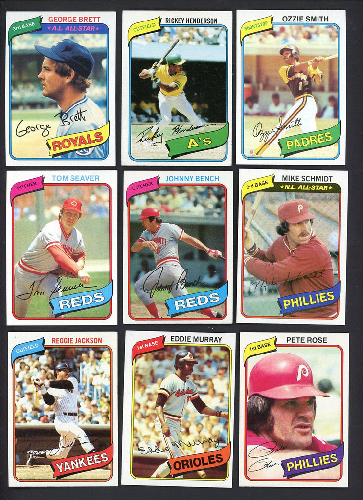 1980 Topps Baseball Complete Set EX+/EX-MT Henderson Ryan 555533