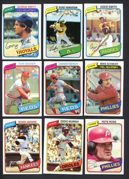 1980 Topps Baseball Complete Set EX+/EX-MT Henderson Ryan 555533