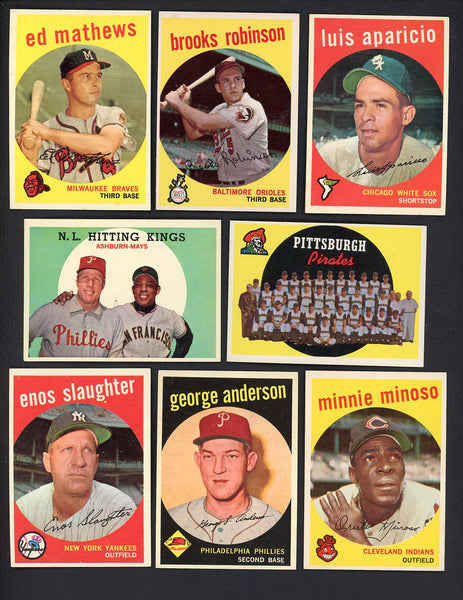 1959 Topps Set Lot 163 Diff EX-MT Mathews Robinson Mays 555537