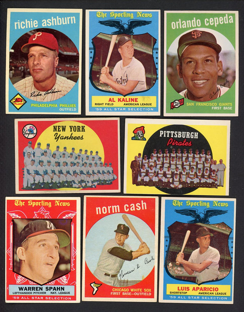 1959 Topps Set Lot 363 Diff VG-EX/EX Kaline Cepeda Spahn Cash 555538
