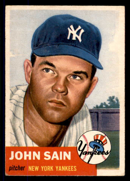 1953 Topps Baseball #119 Johnny Sain Yankees VG-EX 555656